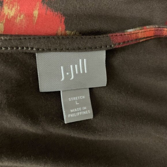 J. Jill Women’s Dress Large Stretch Long Sleeve Midi Brown - Picture 6 of 7